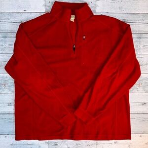 L.L.Bean men’s red fleece 1/4 zip sweater- size XL